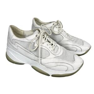 Geox Respira Kirya‎ White Leather Chunky Sneakers Size 10